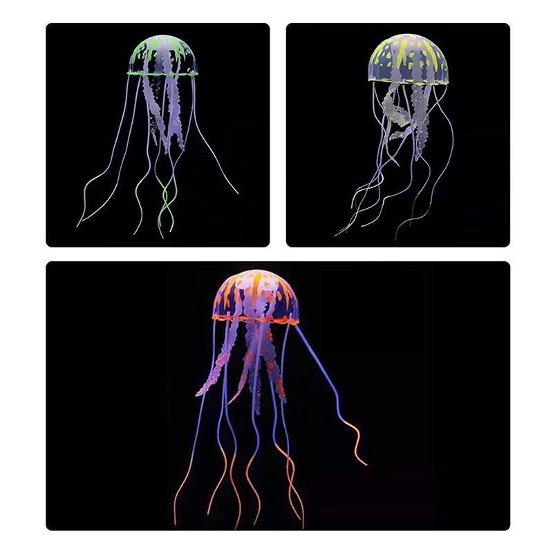 Colorful Artificial Glowing Effect Jellyfish Fish Tank Aquarium Decor Ornament