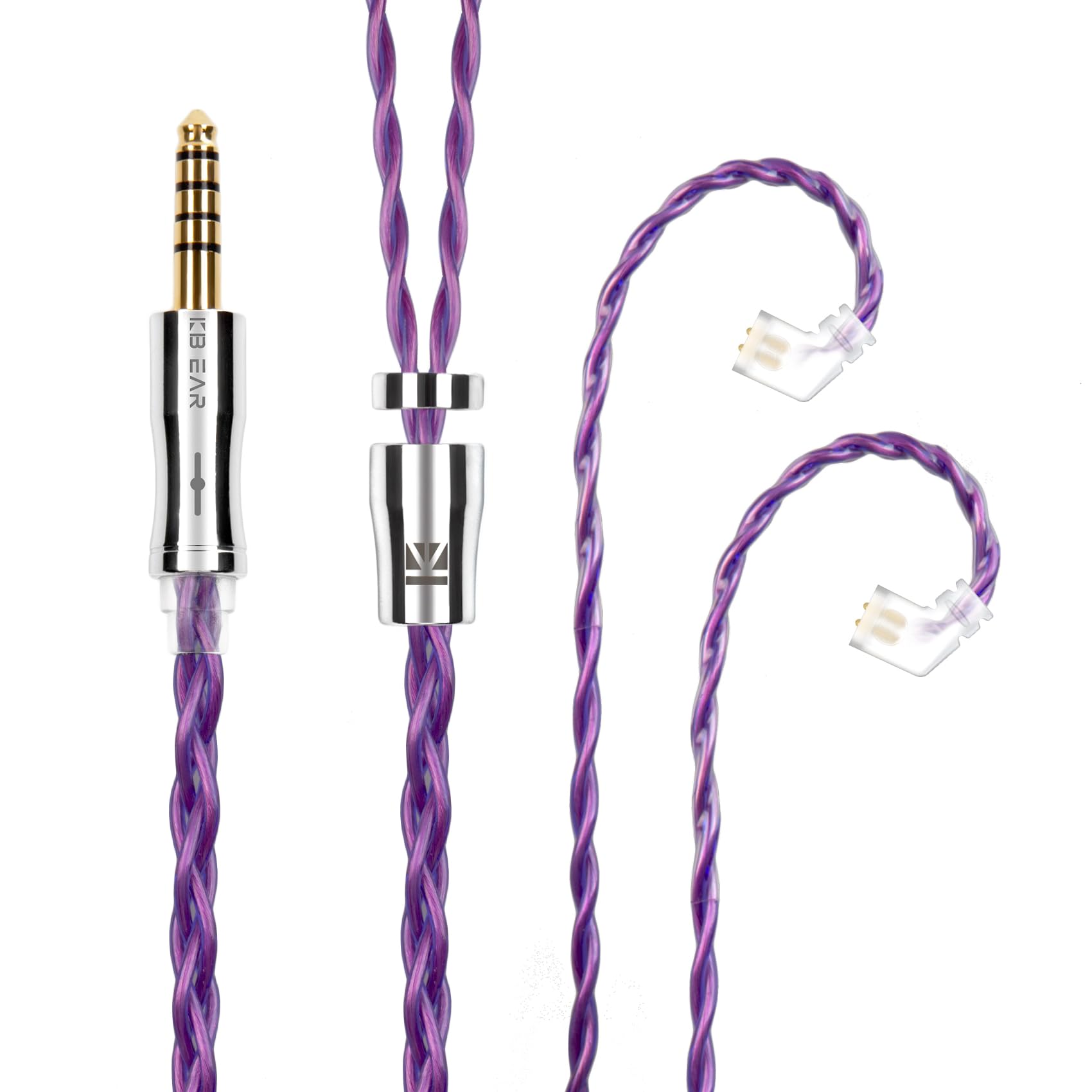 

Yinyoo Earphone Upgrade Cable QDC KBEAR KBX4989 6N Single Crystal Copper 4 Core Headphone Replacement Cable Balanced Earphone Audio Earphone Cable фіолетовий