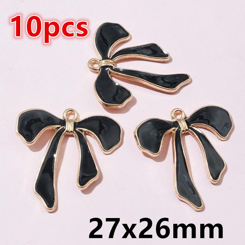10-20pcs Bow Charms Pendant Enamel Alloy Metal Craft DIY Jewelry Making Accessories Findings for Earrings Necklace Bracelets