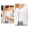 Women Knitting Cardigan V-Neck Buttoned Long Sleeve Knitting Jacket Solid Color Elastic Short Knit Tops Daily Wear