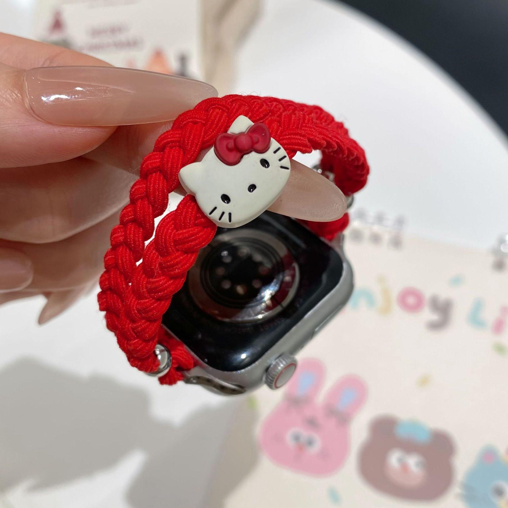 

Apple Watch Для Apple Watch 10-го Поколения Милый Мультяшный Двойной Плетеный Шнурок Ремешок Iwatch987Se Для Женщин 38/40/41/(10th generation 42mm) universal