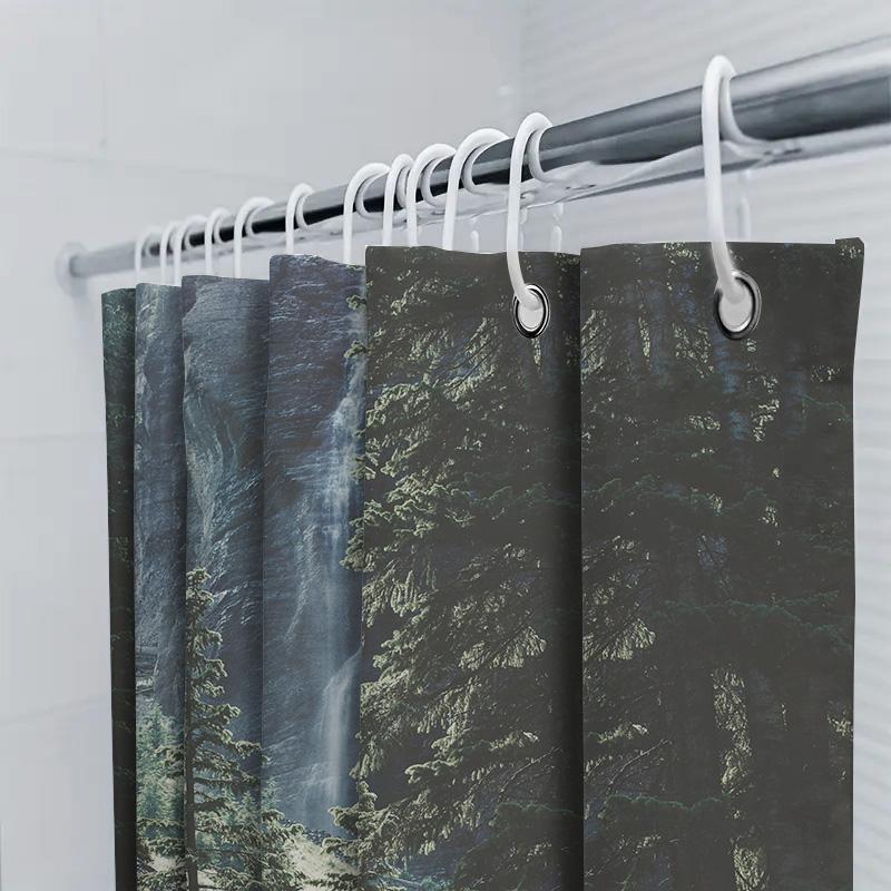 Vibrant Colorful Shower Curtain with Geometric Pattern Bathroom Decoration Home Improvement Decorations Waterproof Fabric for Ba