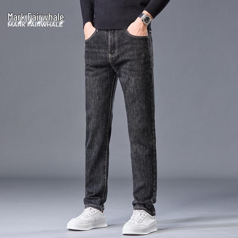 Mark Fairwhale Men's Washed Straight-Leg Micro-Elastic Jeans