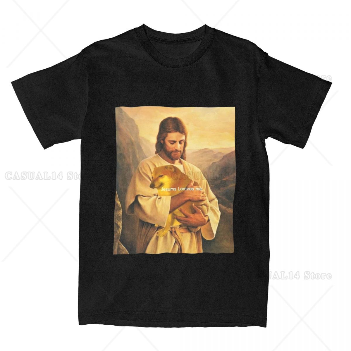 Cheems Jesus T-Shirts Men Women Doge Meme Awesome Pure Cotton Tee Shirt O Neck Short Sleeve T Shirts Birthday Clothing S разноцветный