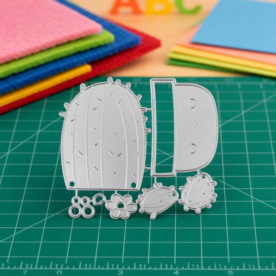 Cactus Die Cut, Scrapbooking Metal Cutting Dies, Cute Potted Cactus Die for Craft Paper Photo Album DIY Scrapbooking Embossing