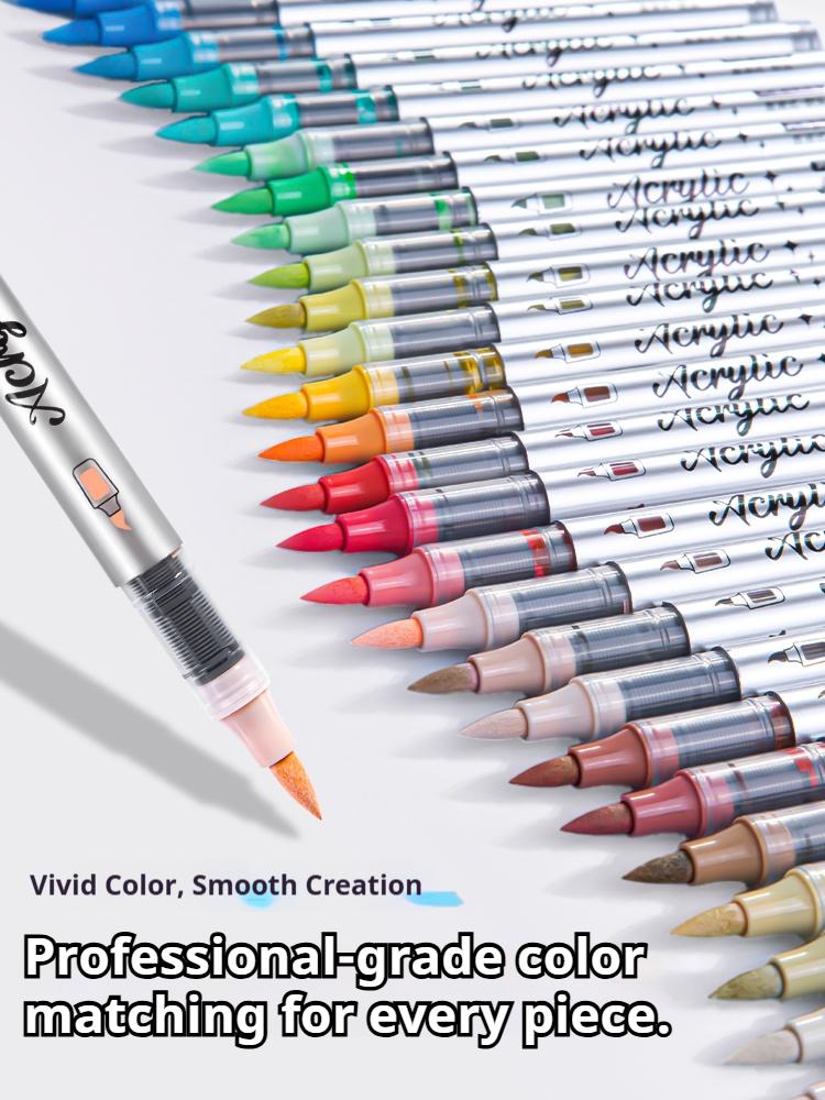 12-120 Colors Acrylic Marker Non-Toxic Soft Tip Washable Markers for Glass,Ceramic,Doodle & Art Crafts Paint Pens Set Stationery