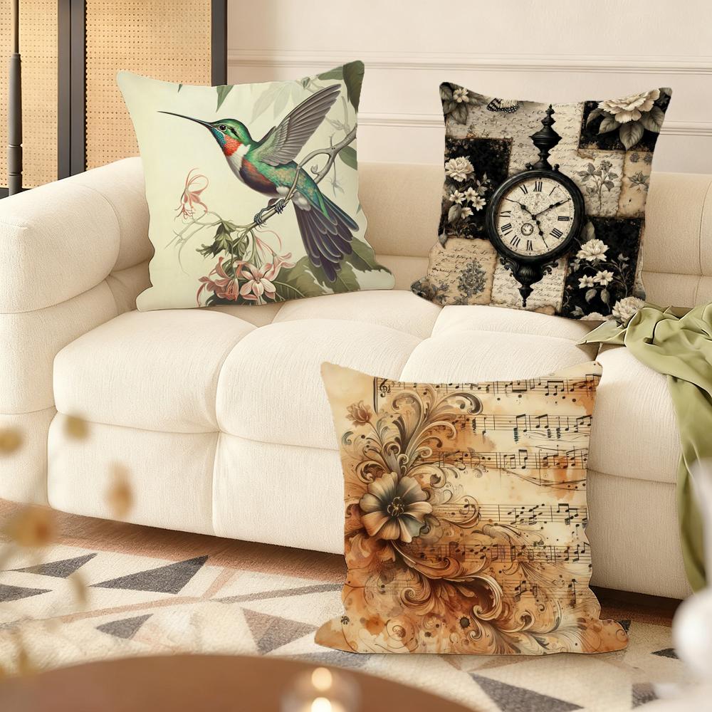 Vintage Floral Cushion Cover Soft Plush DoubleSided Printed Sofa Pillow Cushion Cover Cozy AllSeason Durable Decor Gift