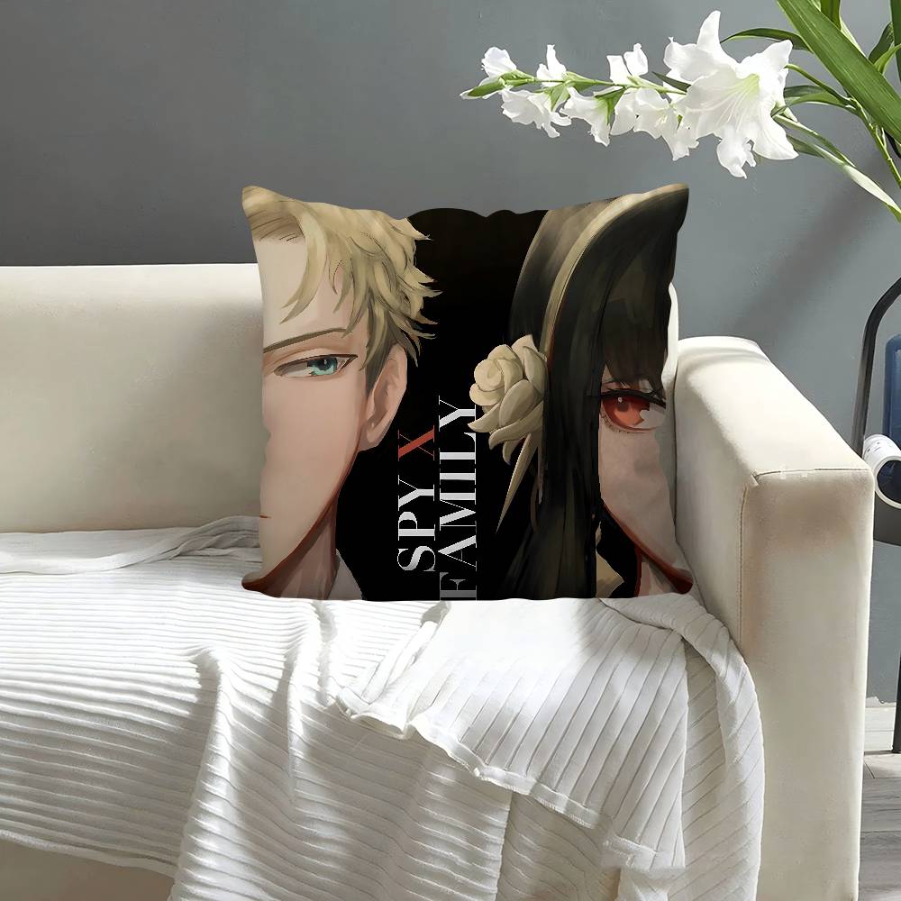 Anime S-SpyXFamilyes Pillow Case Square Pillow Bedroom Sofa Leisure Comfort Cushion Car Living Room Home Decoration