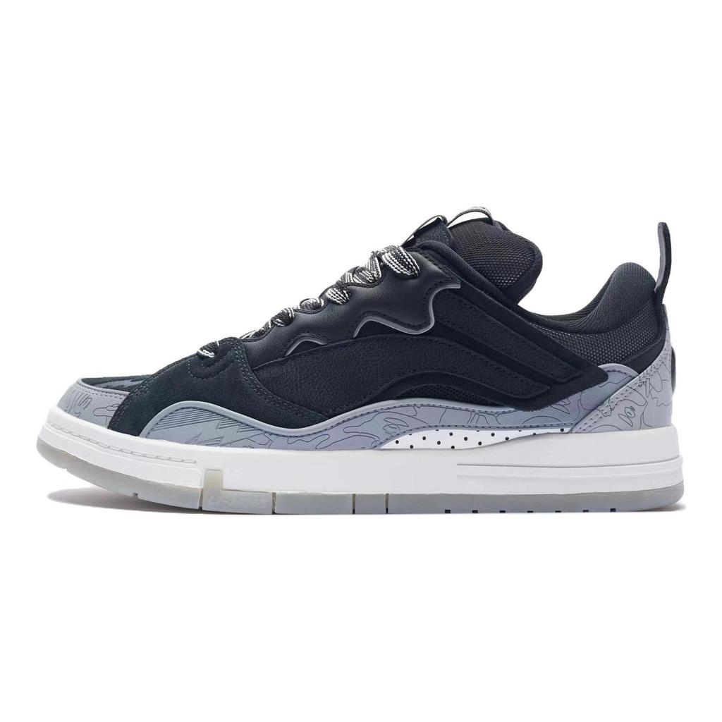 Li Ning x Aape Wave Golden Slip Resistant Cushioning Abrasion Resistant Lightweight Low top Skateboard Shoes Men's AECS087-1