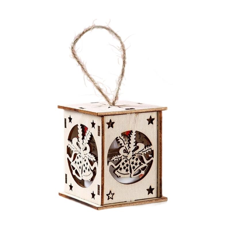 Weihnachts-Holzhaus-Dekoration Mit Warmem LED-Licht Beleuchtetes Hütten-Ornament Für Saisonale Auslage