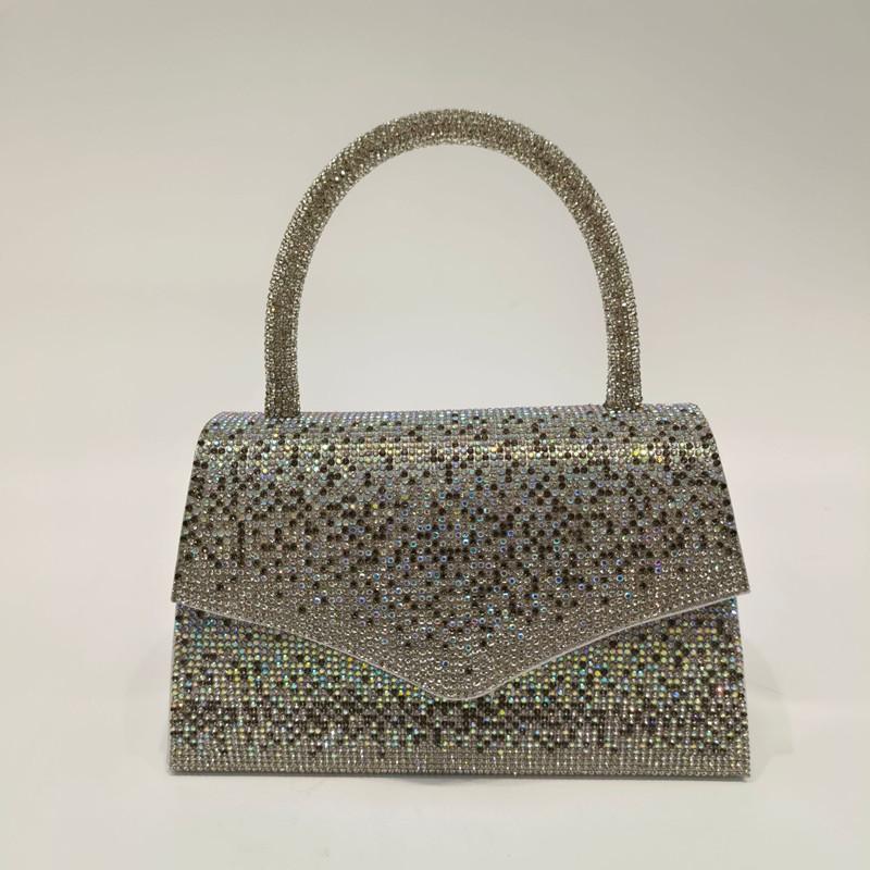 2025 New Luxury Super Shiny Diamonds Evening Clutch Bag High End Party Women Color Rhinestone Handbag Lady Wedding Shoulder Bag