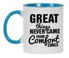 Inkdotpot Great Things Never Came From Comfort Zones 11Oz Ceramic  Coffee  Mug Inspirational Quotes Gift For Employee Boss Coworkers