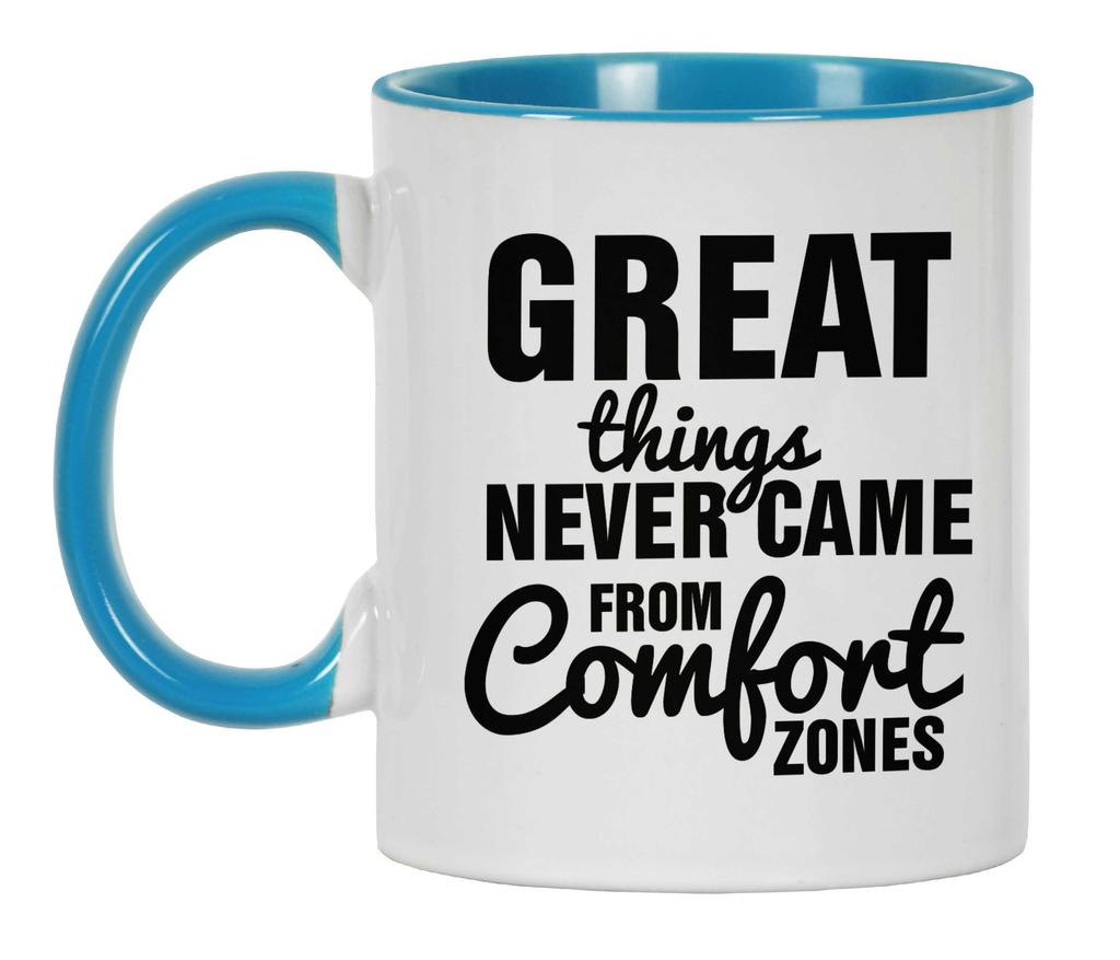 Inkdotpot Great Things Never Came From Comfort Zones 11Oz Ceramic Coffee Mug Inspirational Quotes Gift For Employee Boss Coworkers