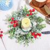 Red Fruit Candlestick Wreath Artificial Flower Eucalyptus Leaves Wreath  Christmas