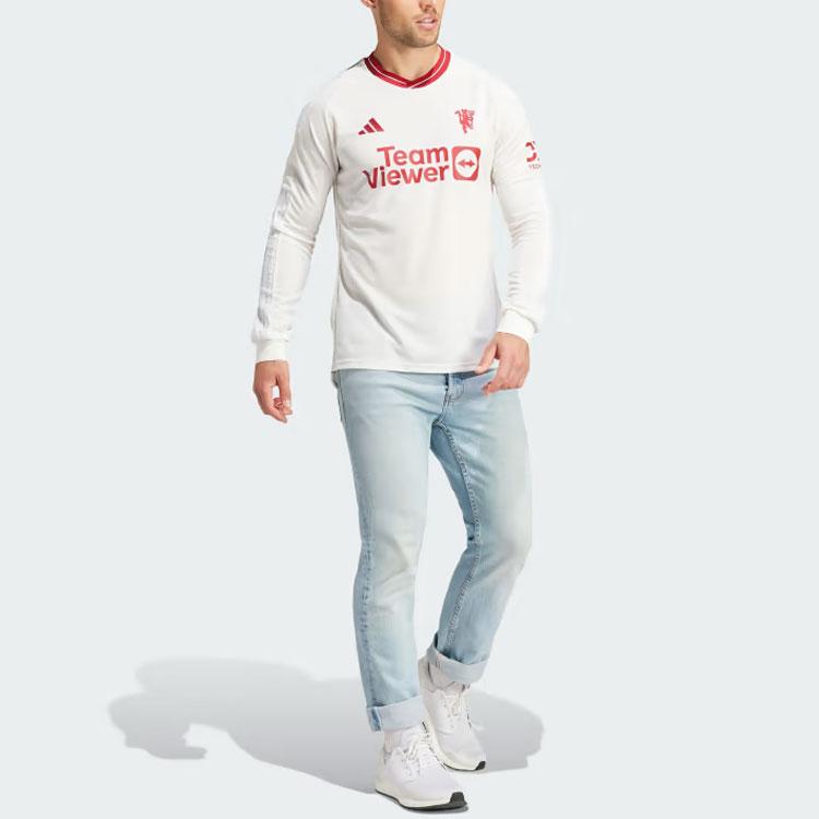 Adidas Manchester United 23/24 Long Sleeve Third Jersey With Letter Print Men Jersey White IP1745