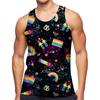 3D Graffiti Painting Printed Tank Top Gym Clothing Basketball Vest Quick Drying Sleeveless T-Shirt Tops