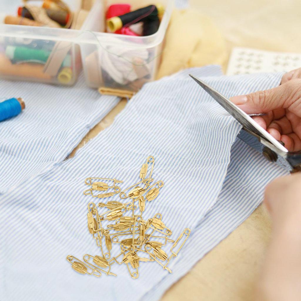 50Pcs P-Shaped Safety Pins Metal Badge Base Pins for Crafting Lapel Brooches DIY Sewing Reliable Rust-Resistant Secure Clasp