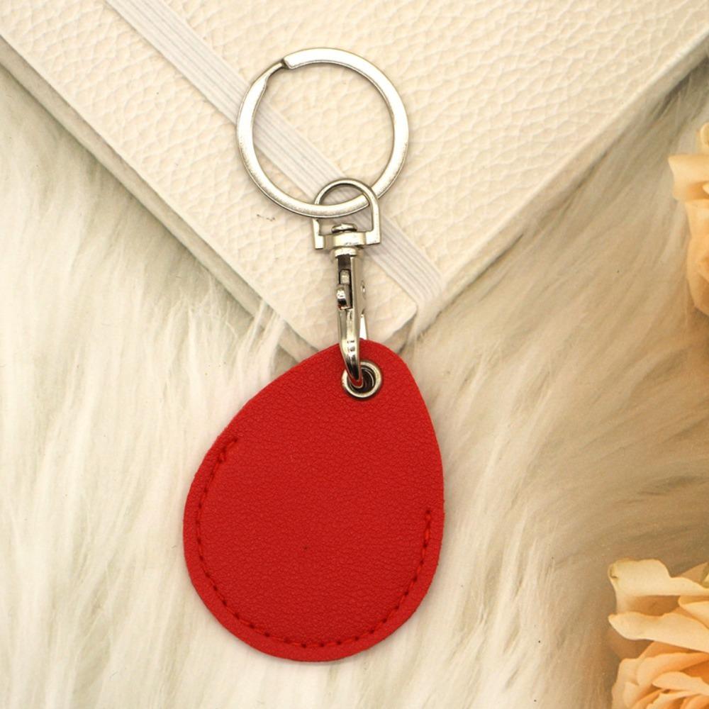 Rostfreier Leder-Schlüsselanhänger Einfarbig Ausweishalter Universeller Schlüsselanhänger Hängezubehör