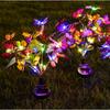 Solar Energy Outdoor Courtyard Four-Color Butterfly Flower Lawn Lamp Garden Decoration Ground Plug-In Landscape Lamp Flower Lamp