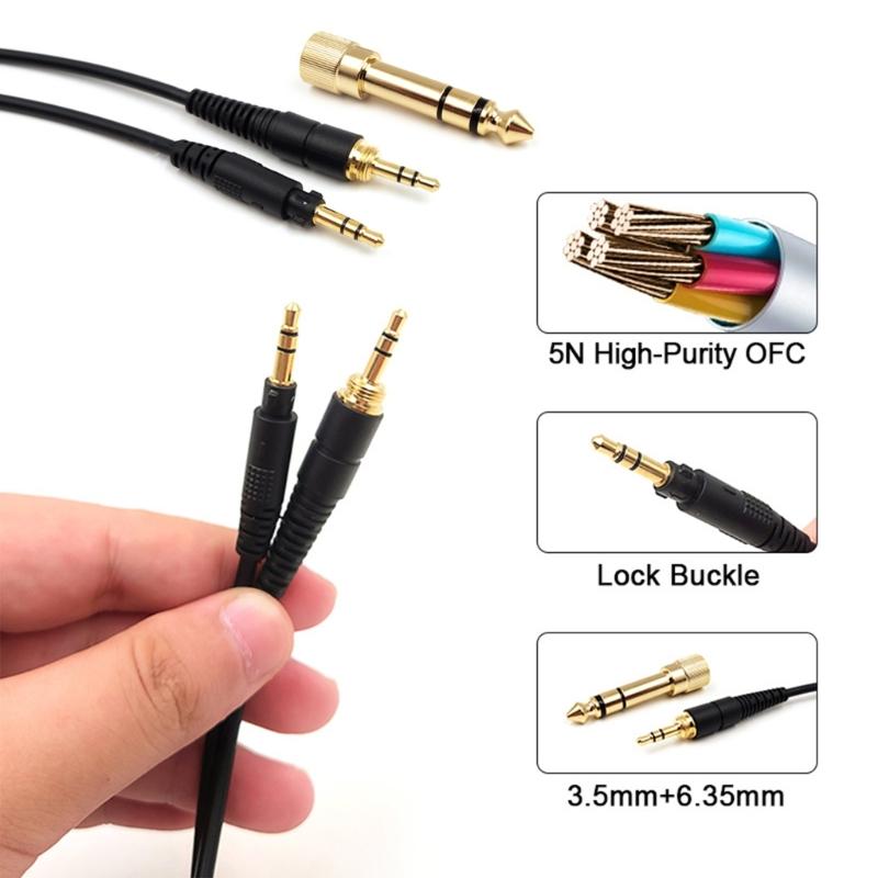 3.5mm Headphone Cable For EAH-DJ1200 beast ProMixr Headphone,High Fidelitys Sound Quality 6.35mm Gold Plate Adapter