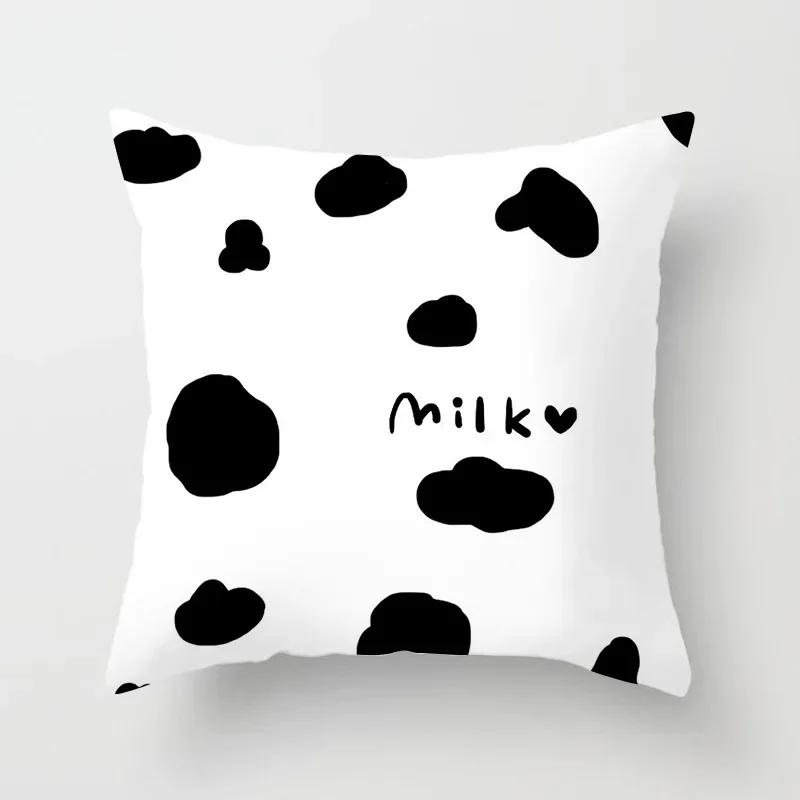 VIKAMA Minimalist Black White Cushion Cover Aesthetic Geometric Print Sofa Pillow Cover Living Room Car Soft Home Decor