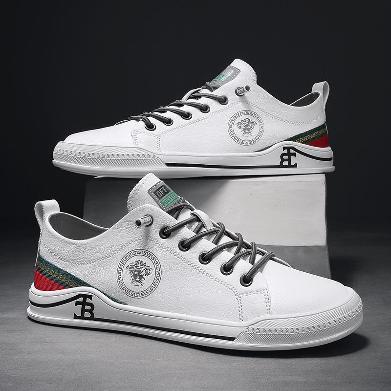 

Fashion White Versatile Soft Leather Four Seasons Men s Shoes Trend Lazy Soft Sole Casual Leather Shoes 39