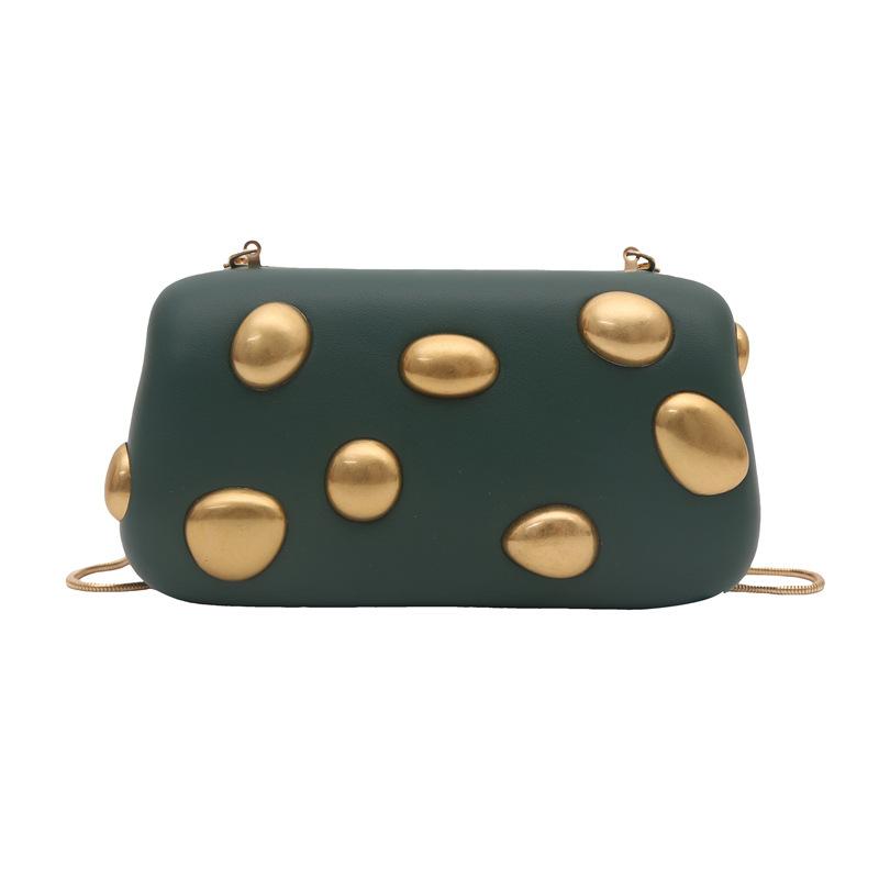 Retro Underarm Bag for Women Rivet Decor Design Autumn Winter Versatile Texture Phone Bag Fashion One Shoulder Crossbody Bag