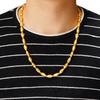 Fashionable Copper-plated Gold Solid Olive Necklace for Men Sand Gold Necklace Accessories Gift