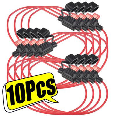 12V 30A 5/10pcs Mini Blade Car Fuse Holder Waterproof Fuse Socket In Line Cutoff Switch Adapter Splash-proof Box Fuse Holder
