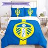 Leeds United Muster Bettwäsche, Steppbett Set Bettbezug Kissenbezug Zuhause Geburtstagsgeschenk (1 Bettbezug + 2 Kissenbezüge, ohne Füllung)