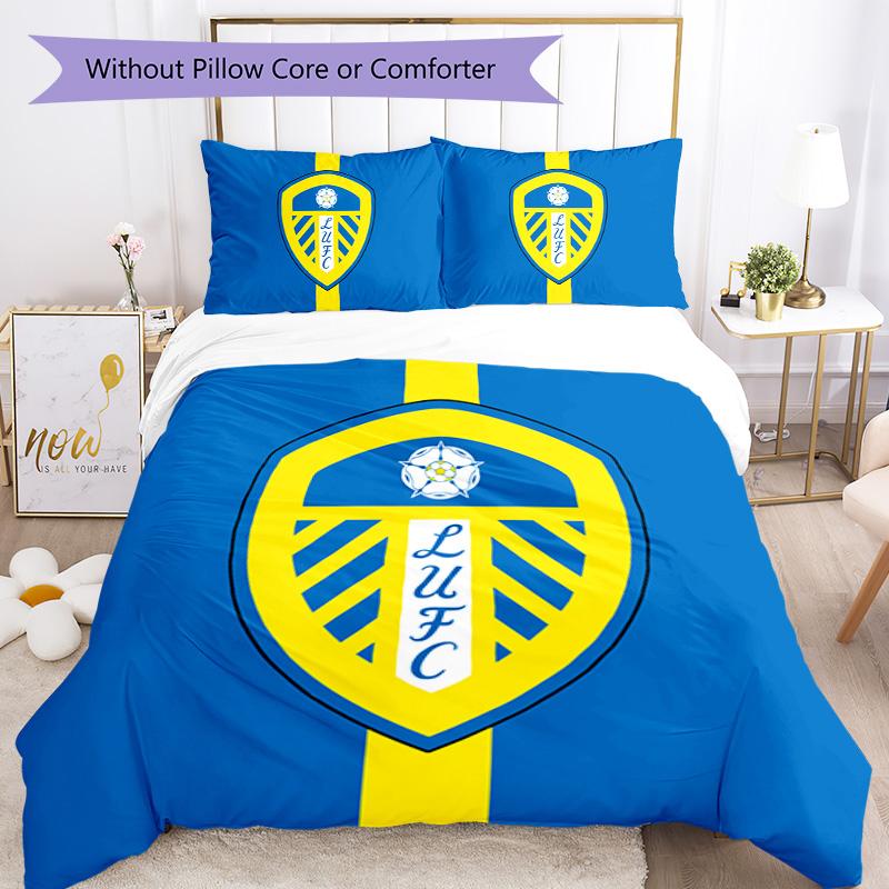 Leeds United Pattern Bedding,Quilt Set Quilt Cover Pillowcase Home Birthday Gift (1*duvet Cover+2*pillowcase,without Core)
