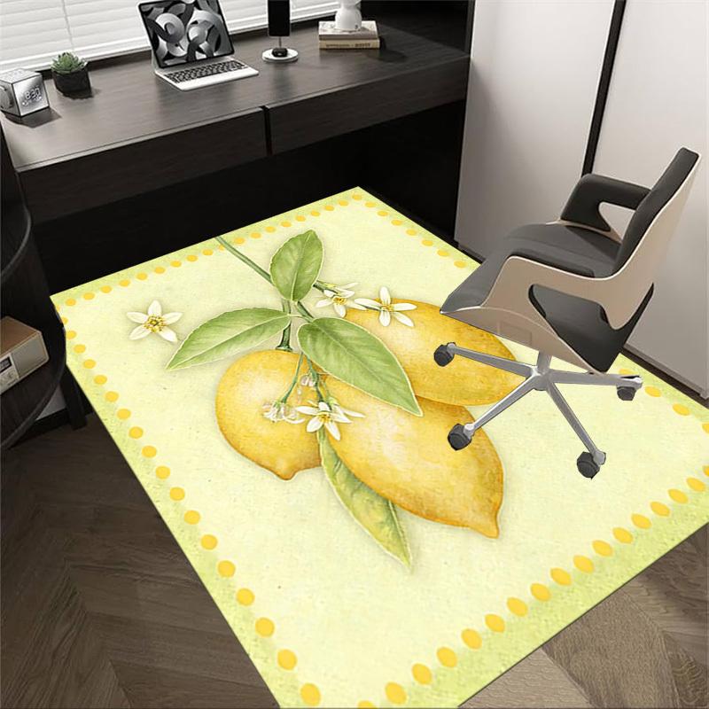1PC lemon flower Non-Slip Floor Carpet Compatible for Office&Living Room&Bedroom&Dining room - Flat- Soft & Pattern, Vibrant Colors-W267