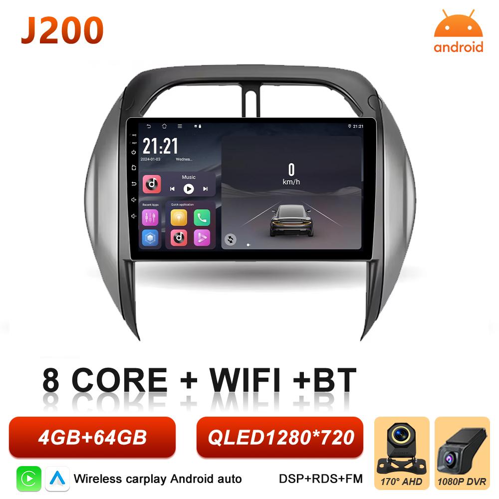 Android 16 Car Radio Carplay For Toyota RAV4 RAV 4 2003 2004 2005 Car Intelligent Systems Multimedia Player Wireless Head Unit
