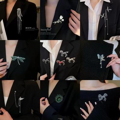 14k Gold-Plated Zircon Butterfly Brooch: Retro, Versatile, Luxury Jewelry for Women