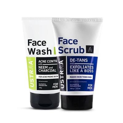 De-Tan Gesichtspeeling für Männer, 100 g | Peeling & effektive Bräunungsentfernung | Ohne SLS & Gesichtswaschmittel zur Aknekontrolle – mit Neem & Holzkohle – 100 g