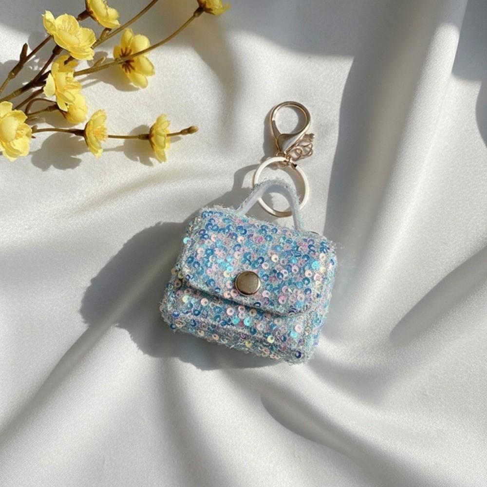 Fashion Sequin Sequin Mini Earphone Case Keychain Leather Pouch Backpack Pendant  Hanging Ornament