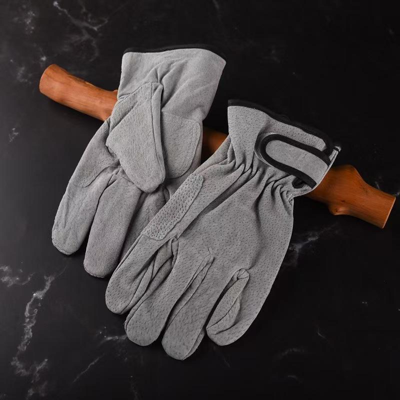 

Short Electric Welding Gloves Palms Tiger Mouth Thickened Wear Resistant Welding Pig Skin Heat Insulation Worker Protection Work Labor Insurance One size