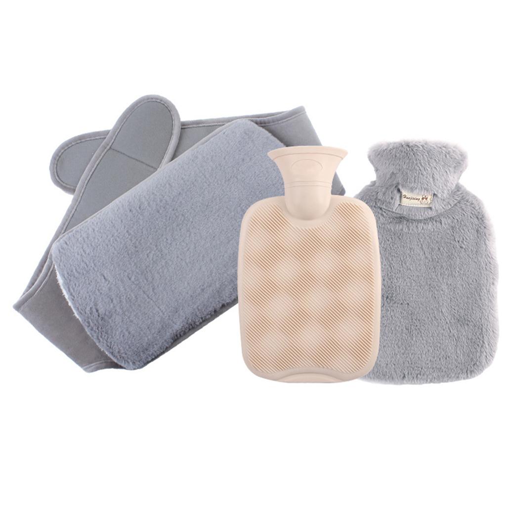Hot Water Bottle,PVC Warm Water Bag Soft Plush Hand/Waist Cover ,Hot Water Pouch for Body Pain Relief Menstrual Crmps