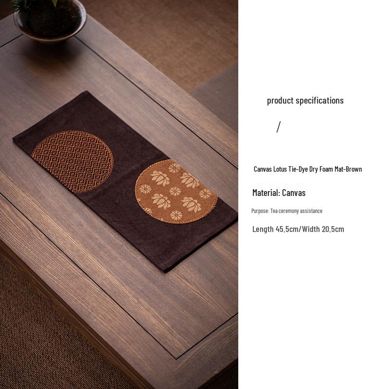 

Китайский ретро чайный сервиз: Канвас коврик для заваривания тай-дай и изоляционная подкладка - Практичный аксессуар для чайной церемонии