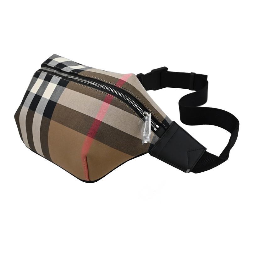 Burberry Check Pattern Metal Detail Waist Bag Women Waist Bag Birch-Brown 80845551