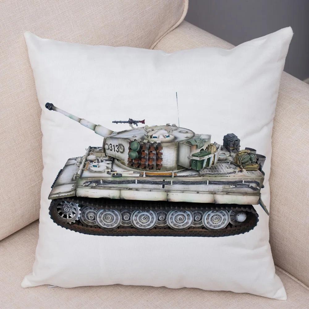Toy Tank Pattern Pillowcase Office Living Room Car Ornaments Home Pillowcase