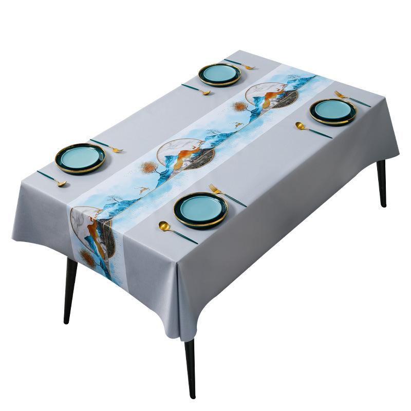 Lulu Gaosheng Tablecloth Wind Waterproof, Oil-Proof And Anti-Scalding Pvc Tablecloth Atmosphere Coffee Table Cloth