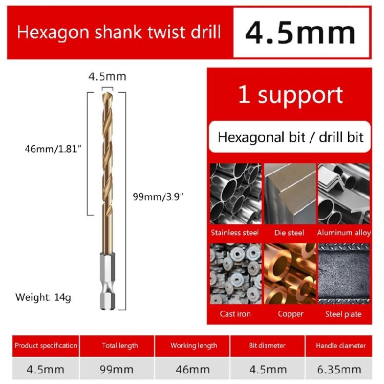 Hexagonal Handle Twist Drill Bit with M35 High Speed Steel Corrosion Resistant