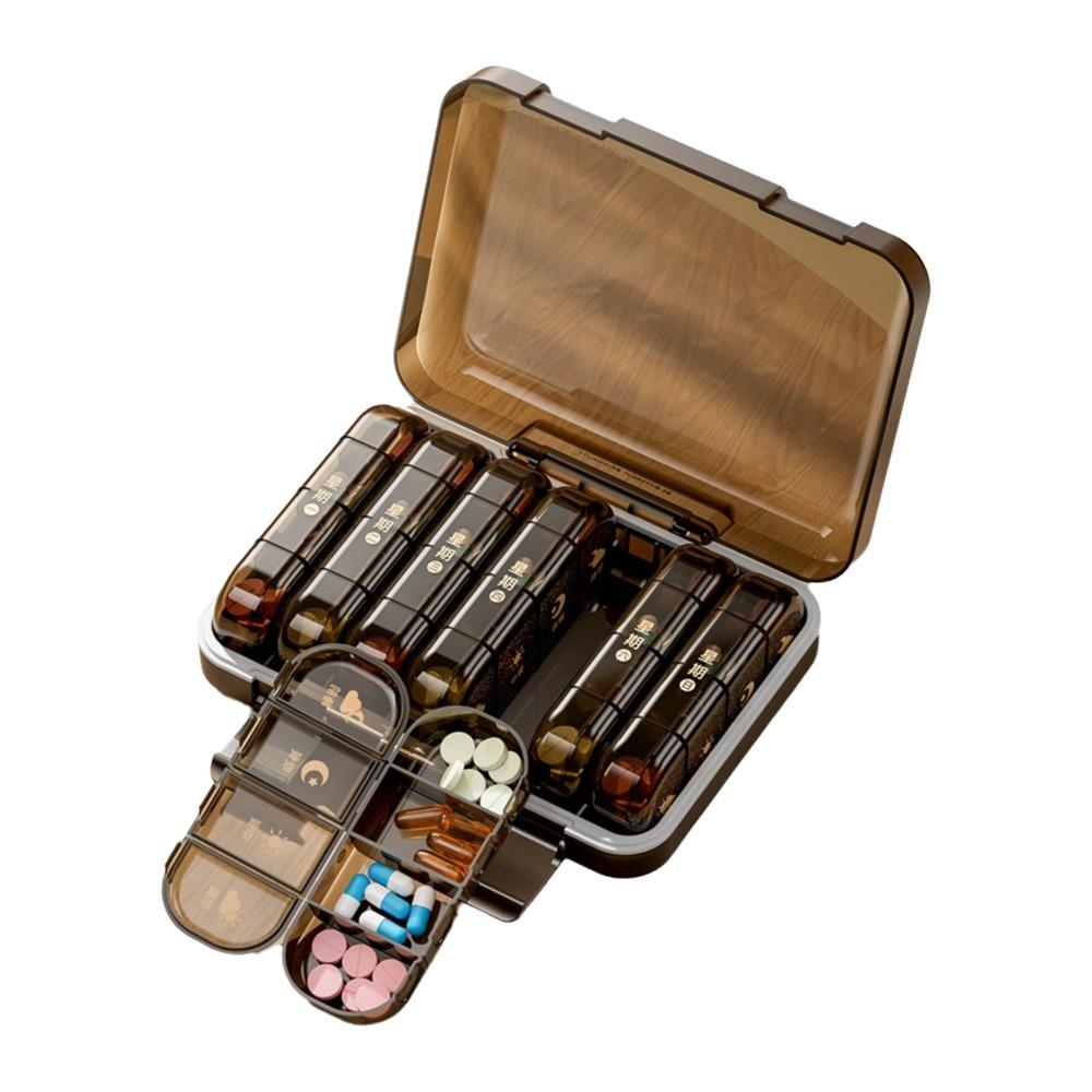 Portable Medicine Box Japanese-style Weekly Pill Organizer Pill Packing Box  Daily Medication