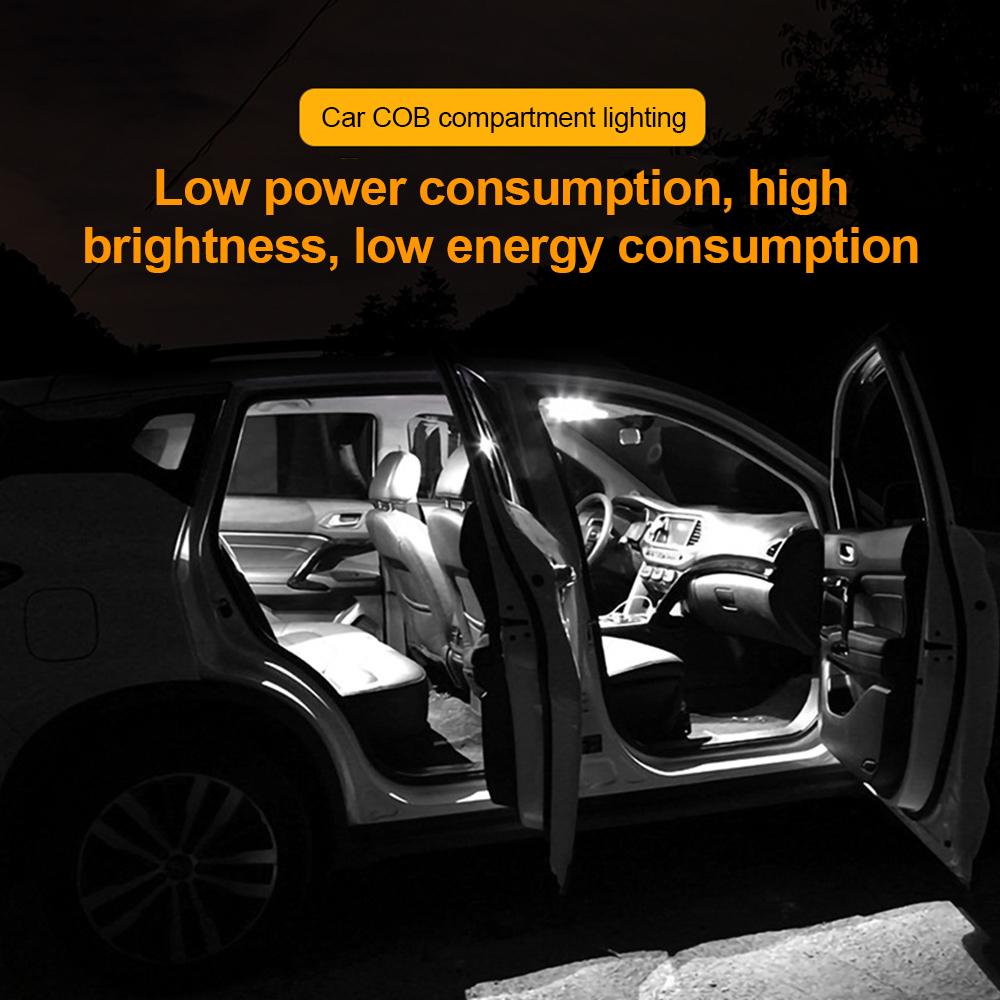 10PCS Car LED Lights Panel 18/24/36/48 SMD T10 BA9s 12V COB Lamp Bulb Car Dome Light Reading Lights Auto Interior Accessories