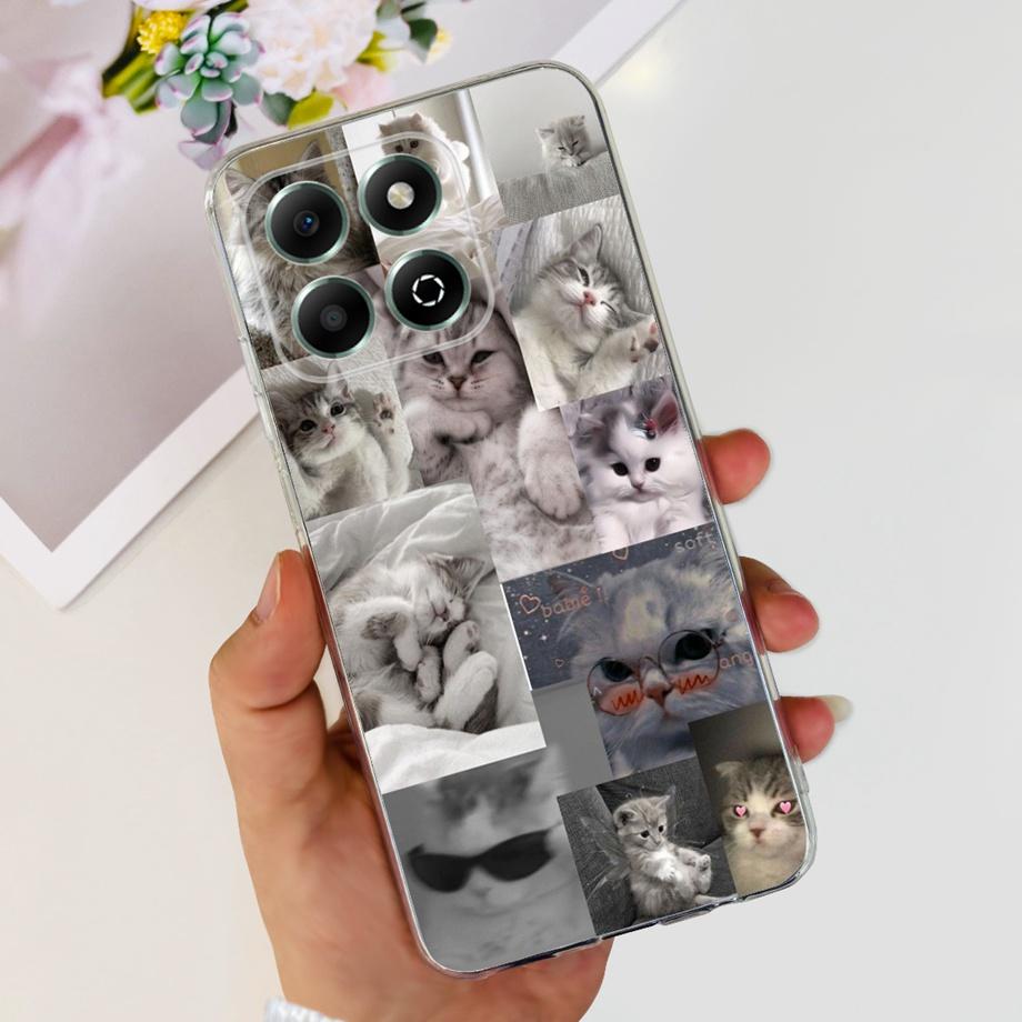 For Honor X6b JDY-LX1 Case Coque Clear Silicone Soft Back Cover For Honor X6a Plus Phone Bumper Coque Funda Dinosaur Cat Dragon