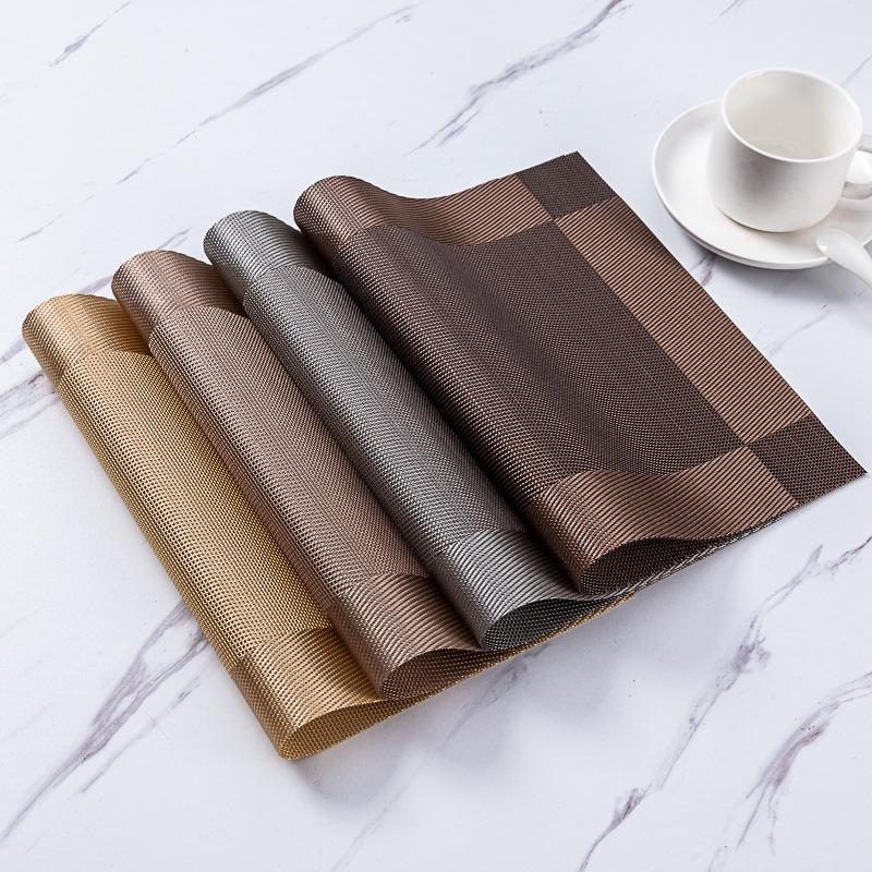 Rectangular PVC Placemat European Waterproof Anti-slip Coasters Dining Table Mats Heat Resistant Pad Cup Coffee Mats Home Decor