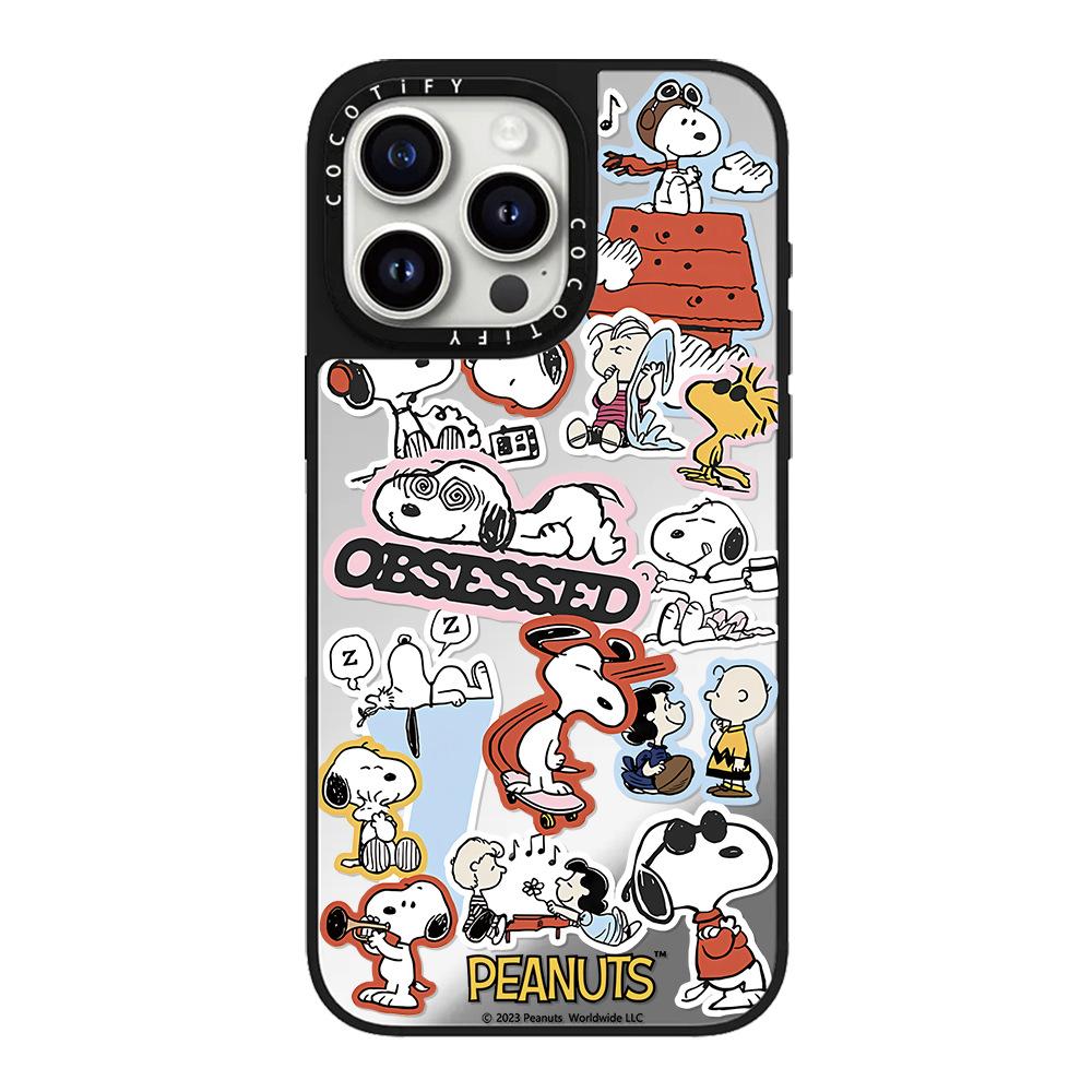 Snoopy collection applies to iphone16pro mobile phone case 15promax apple cartoon mirror apple 17promax