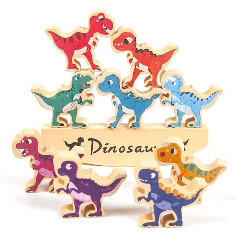 

Игра Башня Баланса для Детей Укладка Блоков Динозавров Животные Деревянные Игрушки Мелкая Моторика Малыш Обучение Монтессо Сенсорная Игрушка