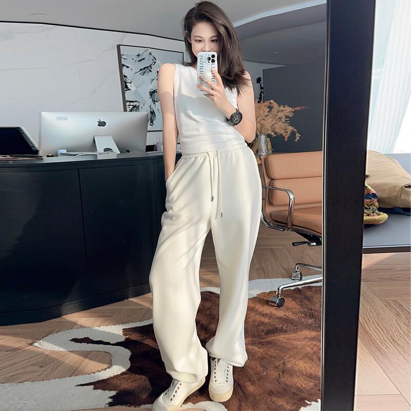 MEIYANG Thickened Warm Straight Wide-Leg Trousers